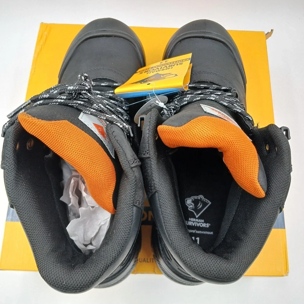 Herman Survivors groundbreaker‎ Steel Toe leather waterproof Work Boots Black 11